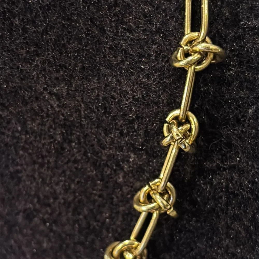 INS Fashion 18K Gold Plated Stainless Steel Knot Link Chain Necklace - Picture 3 of 8